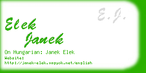 elek janek business card